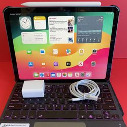 256gb Apple IPad 10th Generation (10.9” Liquid Retina / Latest 2022 model) with pen, keyboard, case & Accessories (warranty 11/ 2024) 