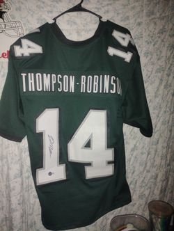 Signed Eagles Jersey Thompson Robinson Number 14
