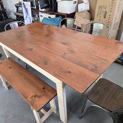 Dining Table 4 Chairs And Bench
