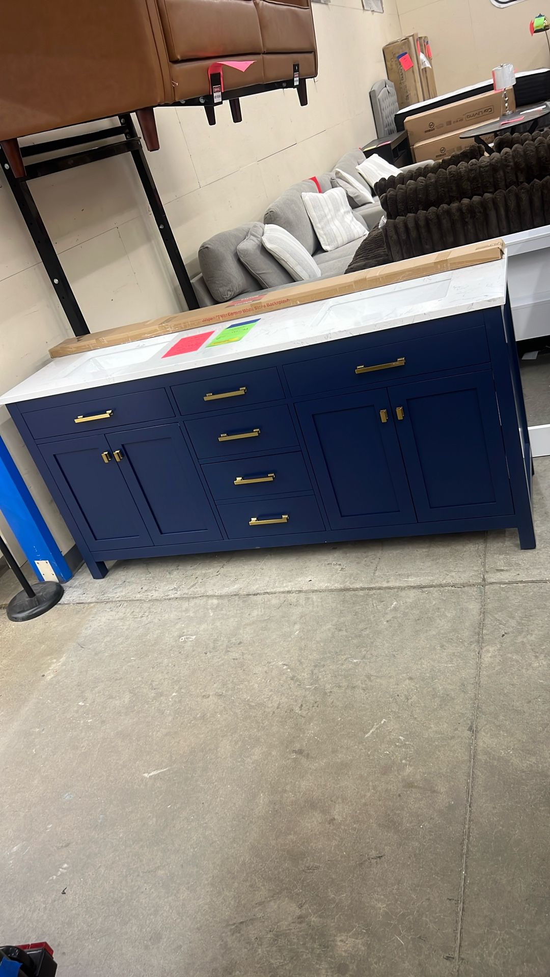 Double Blue Vanity