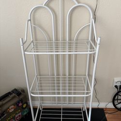 3 Tier White Metal Shelf 