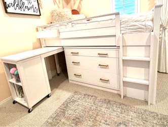 Pottery Barn Loft Bed- dresser, desk