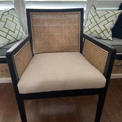 Pottery Barn Lisbon Cane Arm Chair Excellent Condition 2 Available