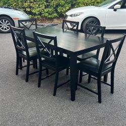 Dining Set Table Chairs Black 