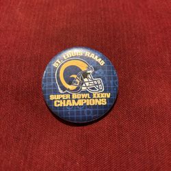 Vtg Y2K ST.LOUIS RAMS SUPER BOWL XXXIV CHAMPIONS NFL Pinback Button 1.5”