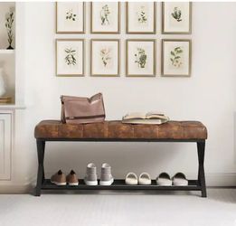 Modern Farmhouse metal shoe storage Bench, new