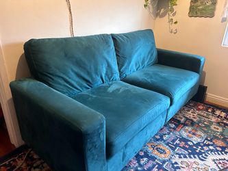 DHP Cooper Sofa , Green/Teal velvet