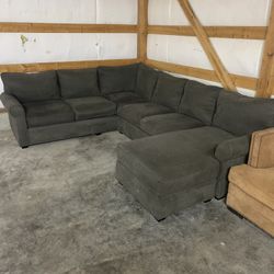 Goose Down Wrap Around Grey Sectional Couch “WE DELIVER”