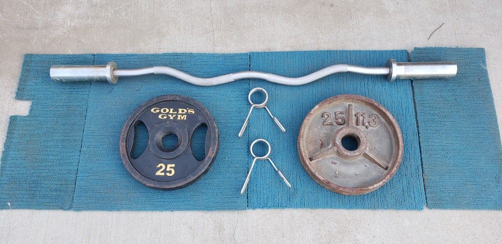 Olympic Weights And Curl Bar
