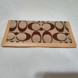 Coach Check Book Case Womens New