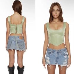 Danielle Guizio Green/Olive corset
