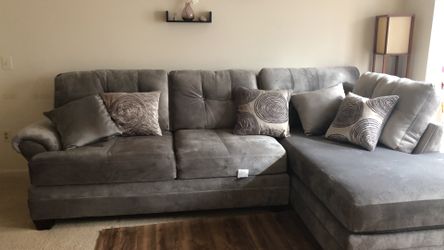 Grey Sofa With Ottoman