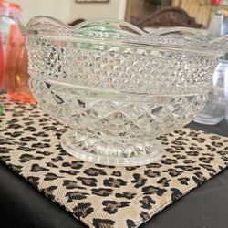 Beautiful Large Glass Footed Bowl
