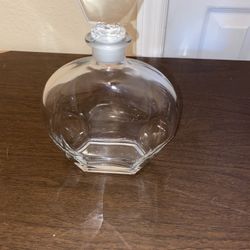 Vintage Heavy Glass Decanter With Stopper Made In Italy