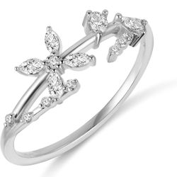 Sterling Silver 18K Gold Plated Moissanite Ring