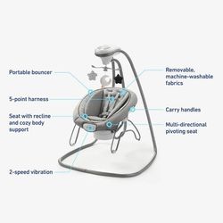 Graco DuetConnect Deluxe Multi-Direction Baby Swing and Bouncer - Britton