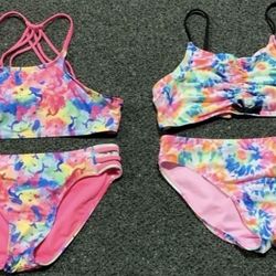 Two Wonder Nation Girls Size 18 mermaids and tye dye Two piece bikini Swimsuits - never worn