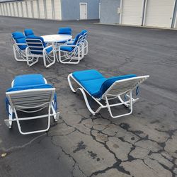 9 Piece Vintage   High End Tropitone South  Beach Patio Set  From 1980s
