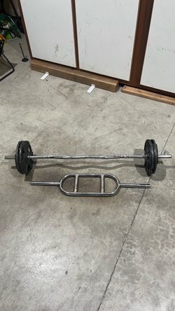 2 curl bars with weights $50