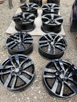 Honda OEM  20 inch wheels gloss black  20 inch 5x12 +55 fully refinished like new ! 995$ for 4 rims plus tax.  New and used tires options available bu