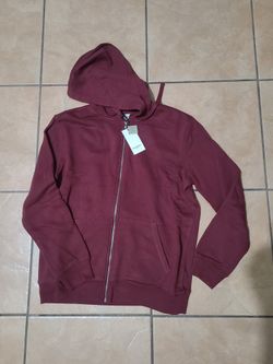 Burgundy Zip Up Hoodie
