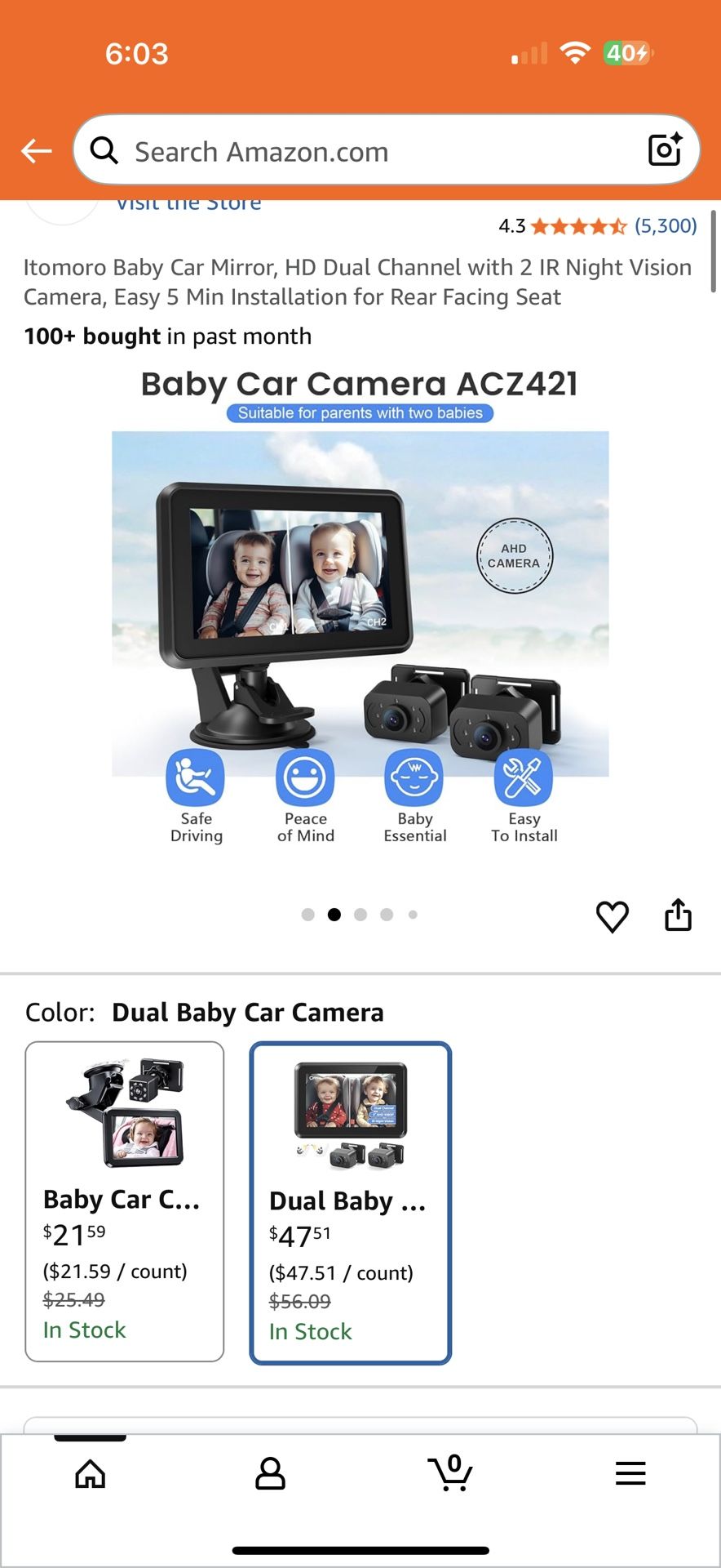 Itomoro Baby Car Camera ACZ403 - New in Box!