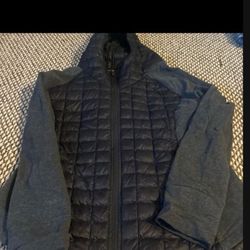 WOMENS XL NORTH FACE JACKET BLACK GREY WITH HOOD