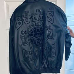  Chicago Bulls 6x Leather Jacket 