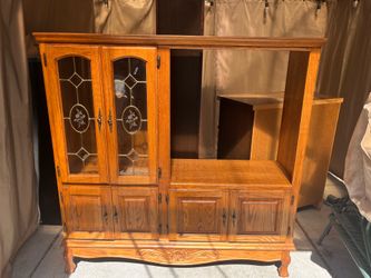 Oak wood TV cabinet $50
