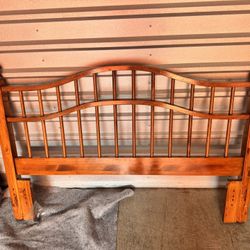 Queen Therapedic Mattress, Boxspring And Wood Headboard