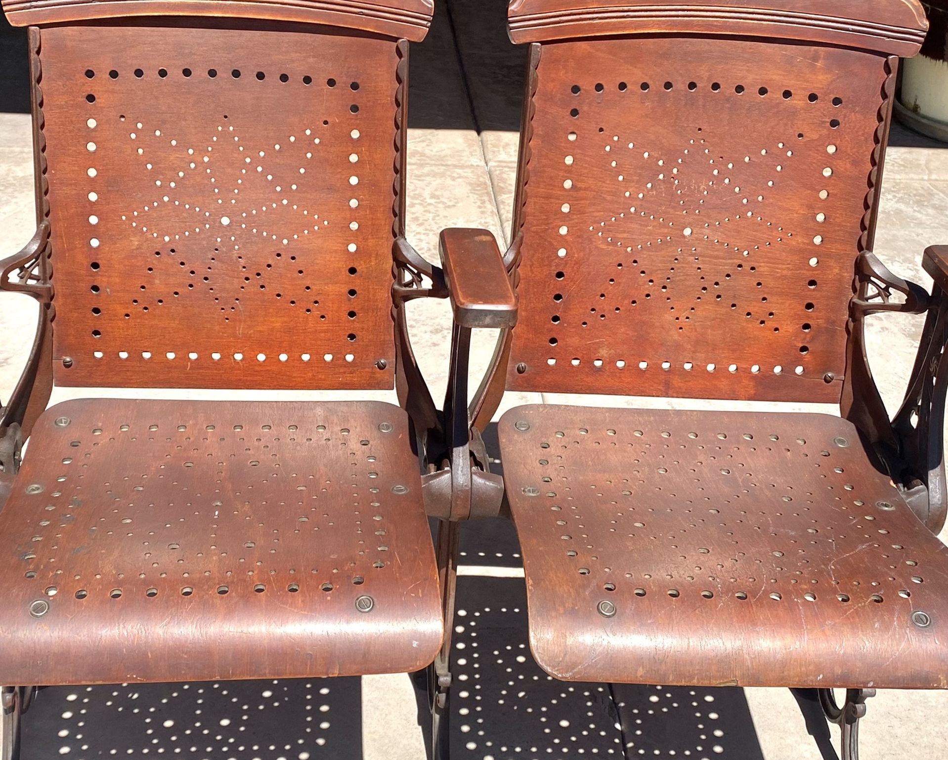 Antique Ornate Cast Movie Theater Seats 1883 Thomas Kane Chicago
