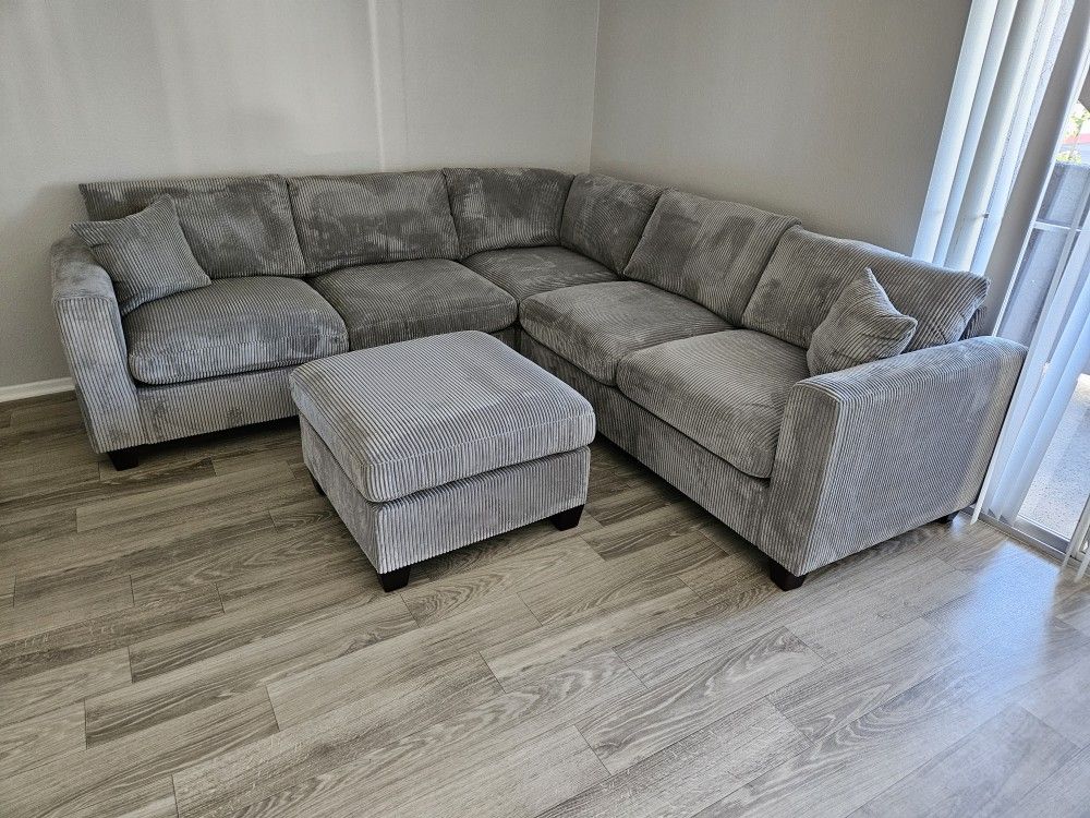 Sectional Corduroy Fabric $599 Ottoman Included