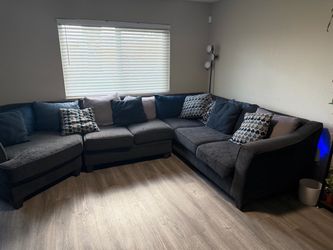 Large Grayish BlueFabric Sectional Sofa
