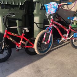 Kids Bikes Boy And Girl In Good Condition