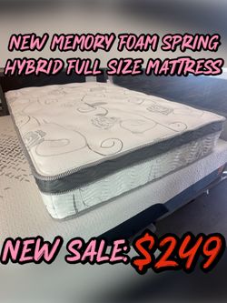 NEW MEMORY FOAM SPRING HYBRID FULL SIZE MATTRESS