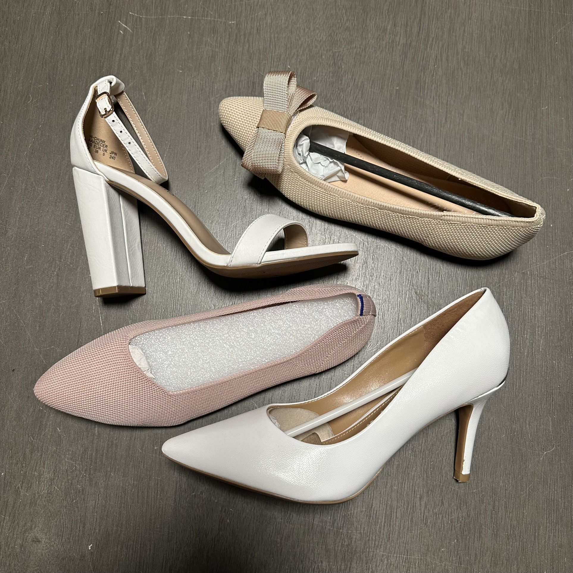 Women’s Size 6.5/7 Shoe Bundle Calvin Klein Heels Wedding Flats Business Casual