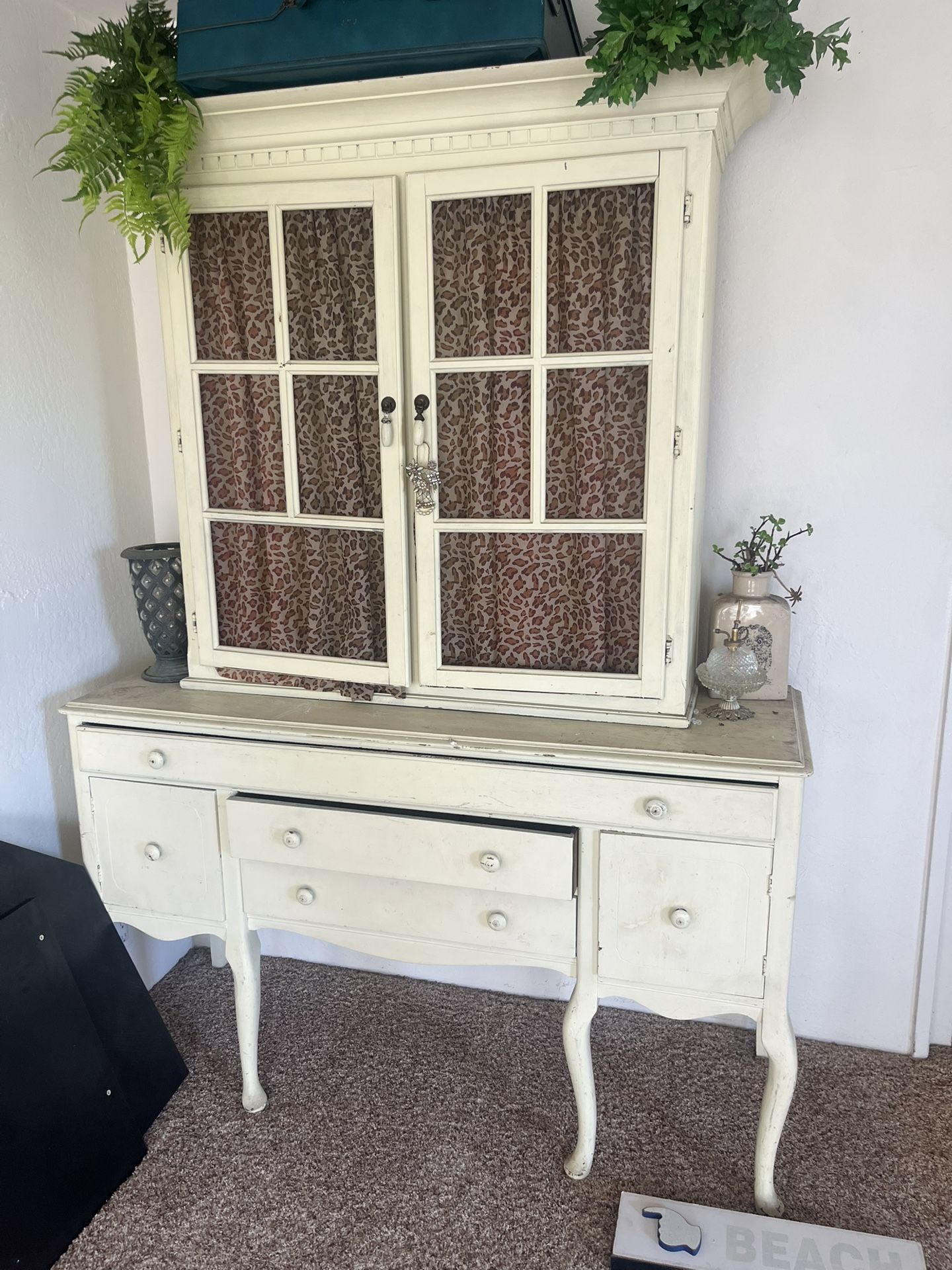 Antique Vantage, Armoire, And Drawer Set