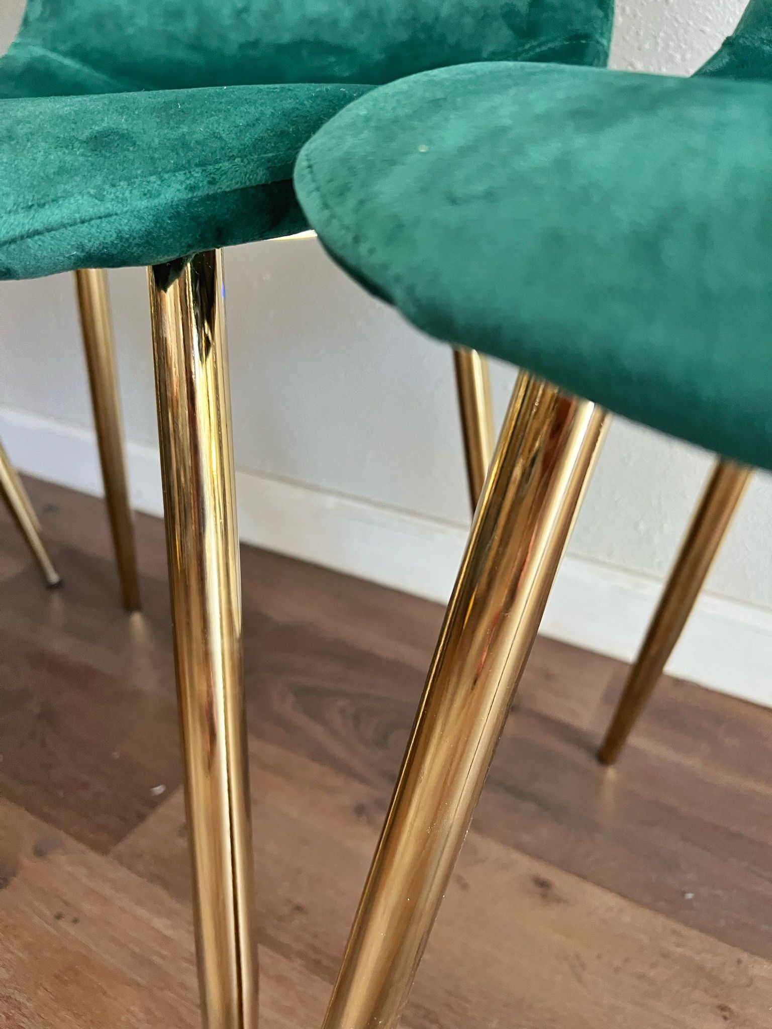 Emerald Green Gold Velvet Dining Chairs