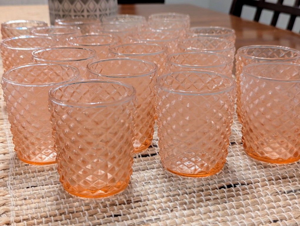 21 Cultural Intrigue Diamond Point Glass Tea Light Votives 3 Inch Tall