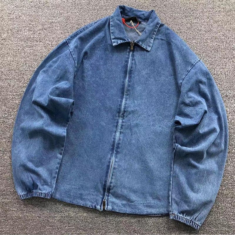 Fear Of God Essentials Jacket Loose Zip Up Denim Jacket