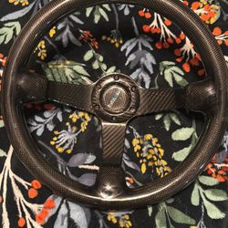 Nrg Carbon Fiber, Steering Wheel And Gold Quick Release Hub