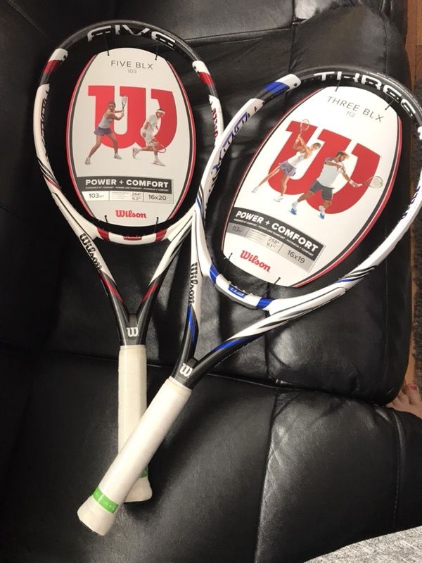 Brand new Wilson Three BLX 113 and Wilson Five BLX 103 Tennis Racquet / Racket