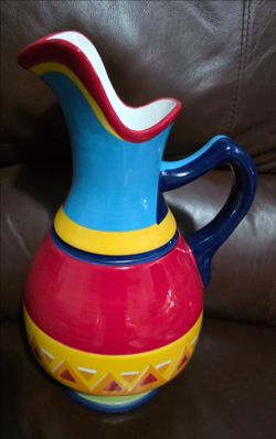 Ceramic colorful pitcher