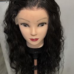 Synthetic Blend 13x4 Long WaterWave Black Lace Front Wig