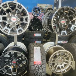 On-Sale TRD 17x8.5 6x139.7 Wheels & (contact info removed) AMP R/T TIRES For Toyota Tacoma 4Runner FJ Cruiser Tundra 6 -Lug (We Finanxe)