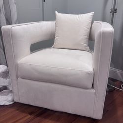 TOV Swivel Velvet Ivory Chair