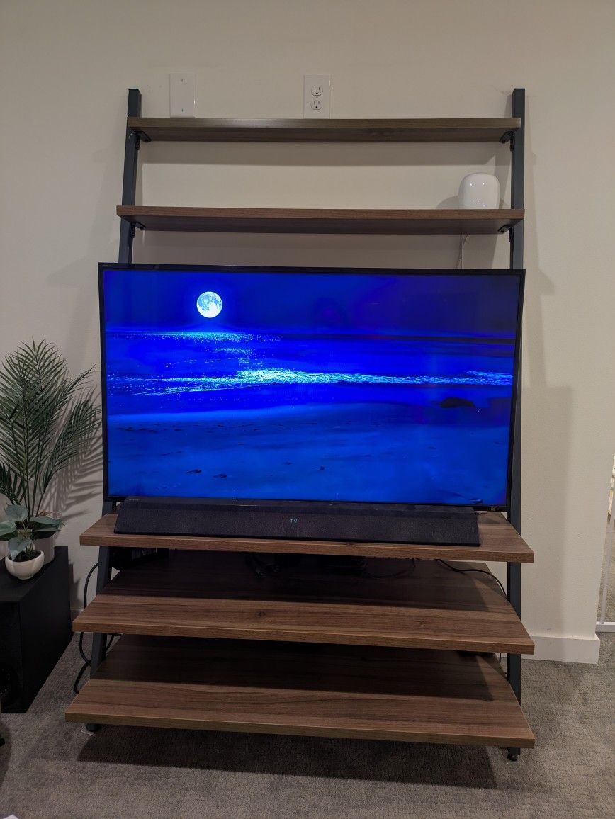 Leaning Ladder Shelf TV Stand