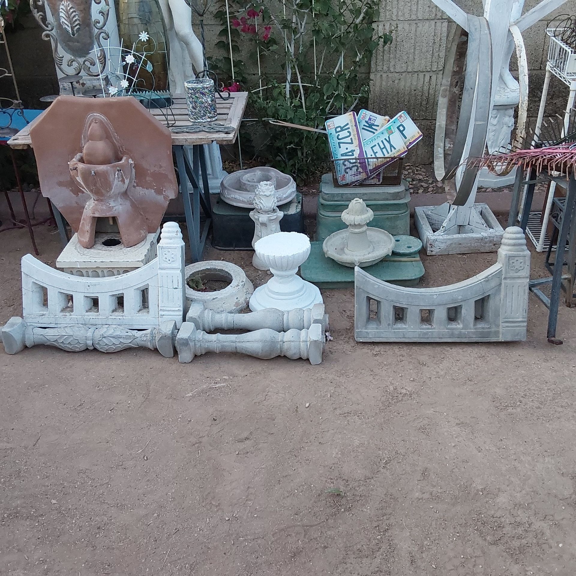 Concrete Fountain Pieces / Garden Accents - $10 to $20 Each
