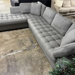 Light Gray Tufted Sectional