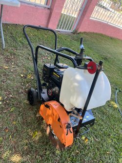Walk Behind 14" Concrete Cut Off Saw 6.5HP 196CC Gas Engine W/ Blade & Tank
